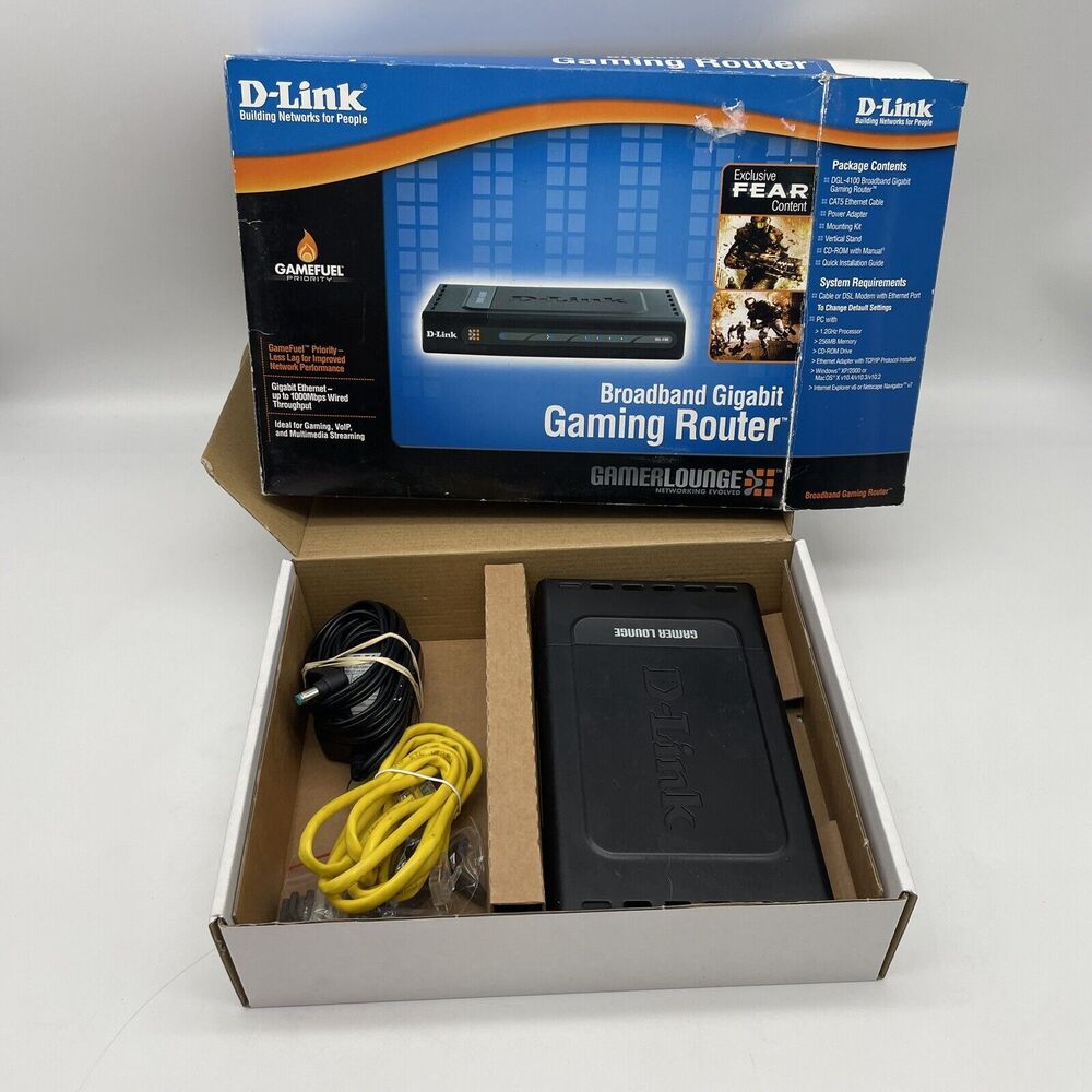 D-Link DGL-4100 Gamefuel priority Gaming Router Gigabit Broadband Tested Works
